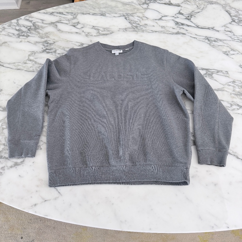 LaCoste Mens XL Gray Long‎ sleeve Cotton Sweatshirt